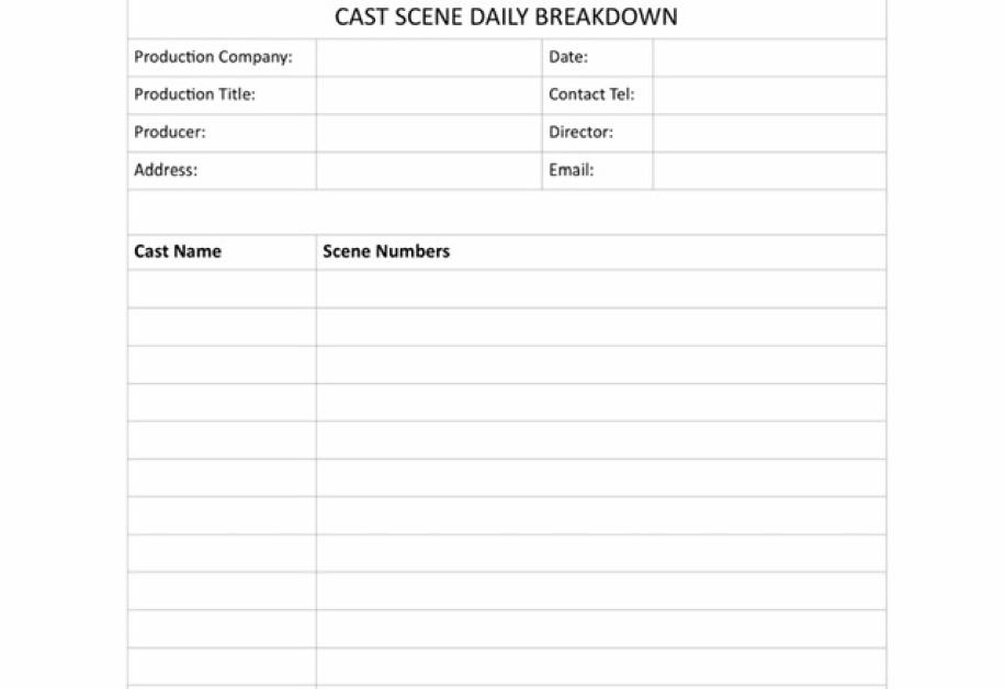 Cast Scene Breakdown Film Template 2024